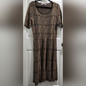 Luxe By Carmen Marc Valvo Sweater Dress Womens Size 1x Fit & Flare Anima…